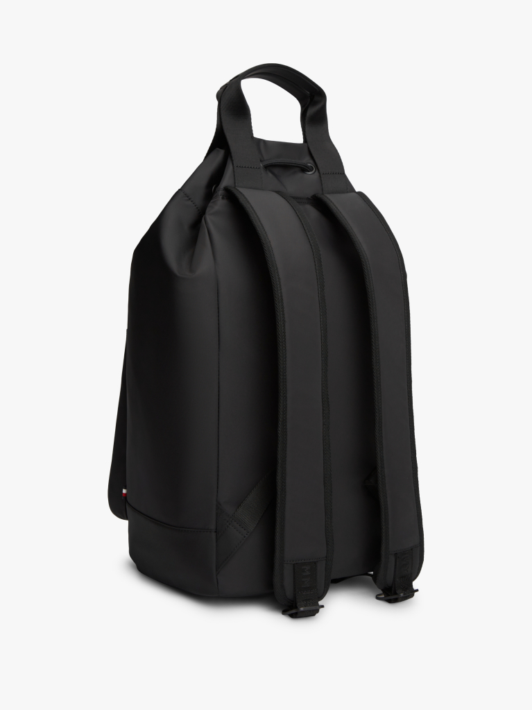 Black Metal Logo Crossbody Sling Bag  Men