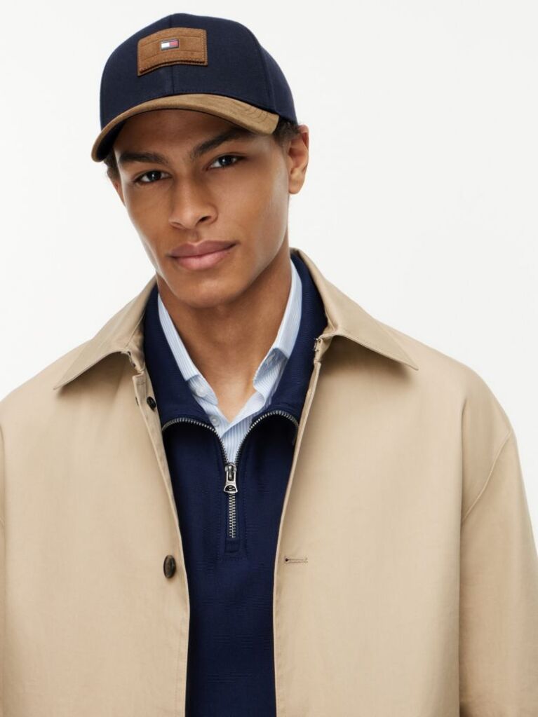 Blue Hilfiger Flag Suede Brim Baseball Cap  Men