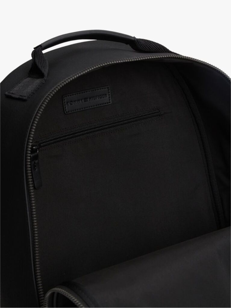 Black Logo Patch Dome Backpack  Men