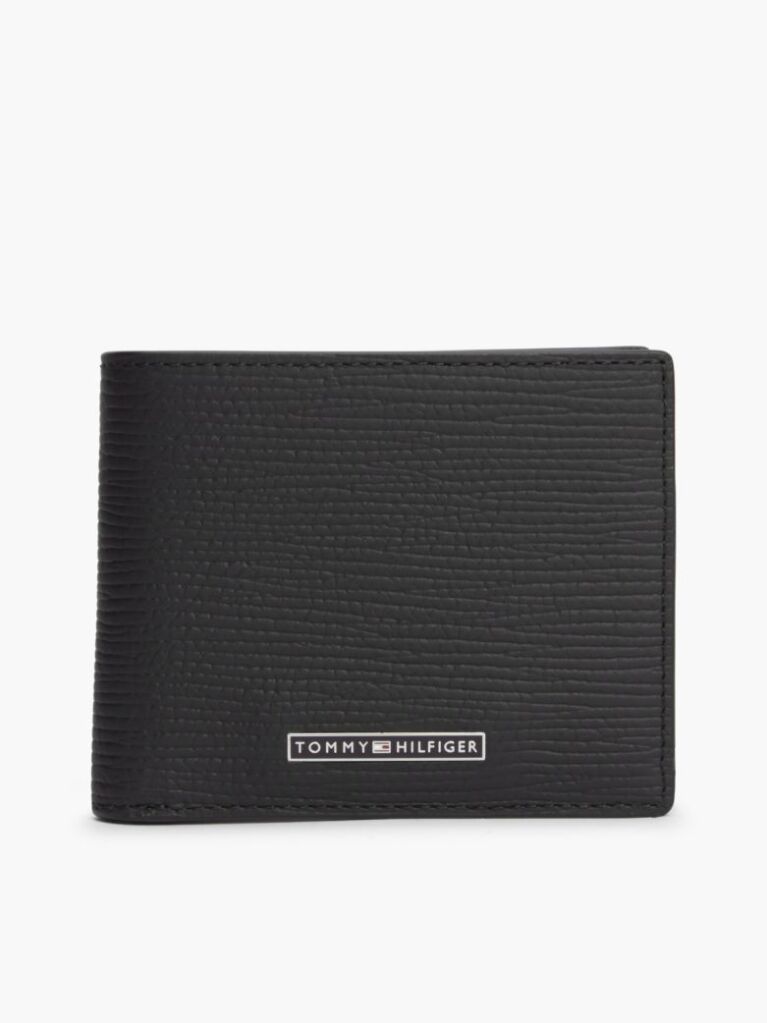 Black TH Business Leather Bifold Credit Card Wallet  Men