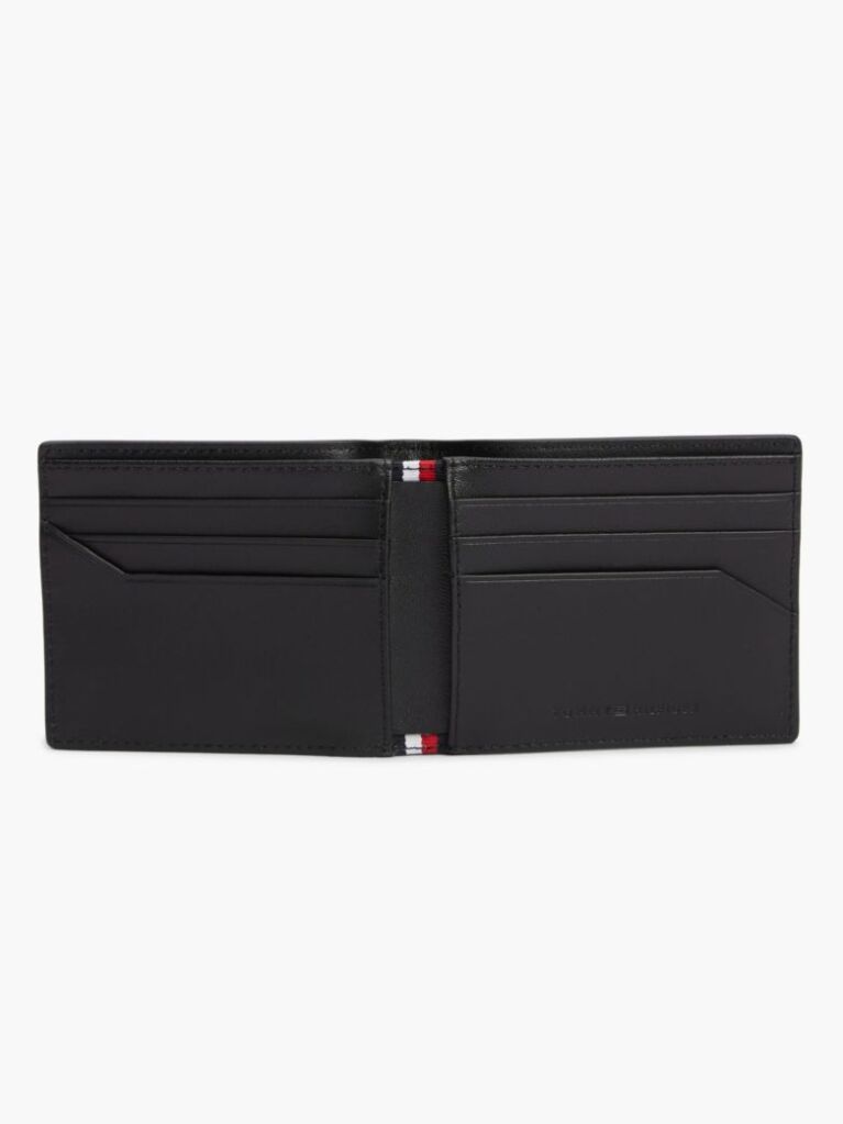 Black TH Business Leather Bifold Credit Card Wallet  Men