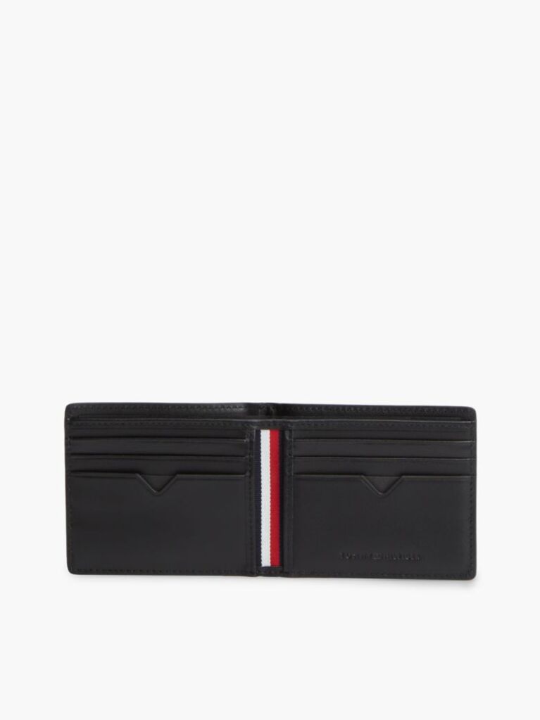 Black Perforated Leather Bifold Wallet  Men
