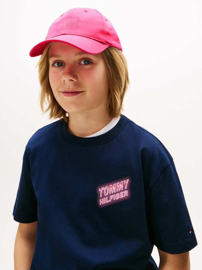 Pink Tonal Flag Emboidery Cap  Kids Unisex