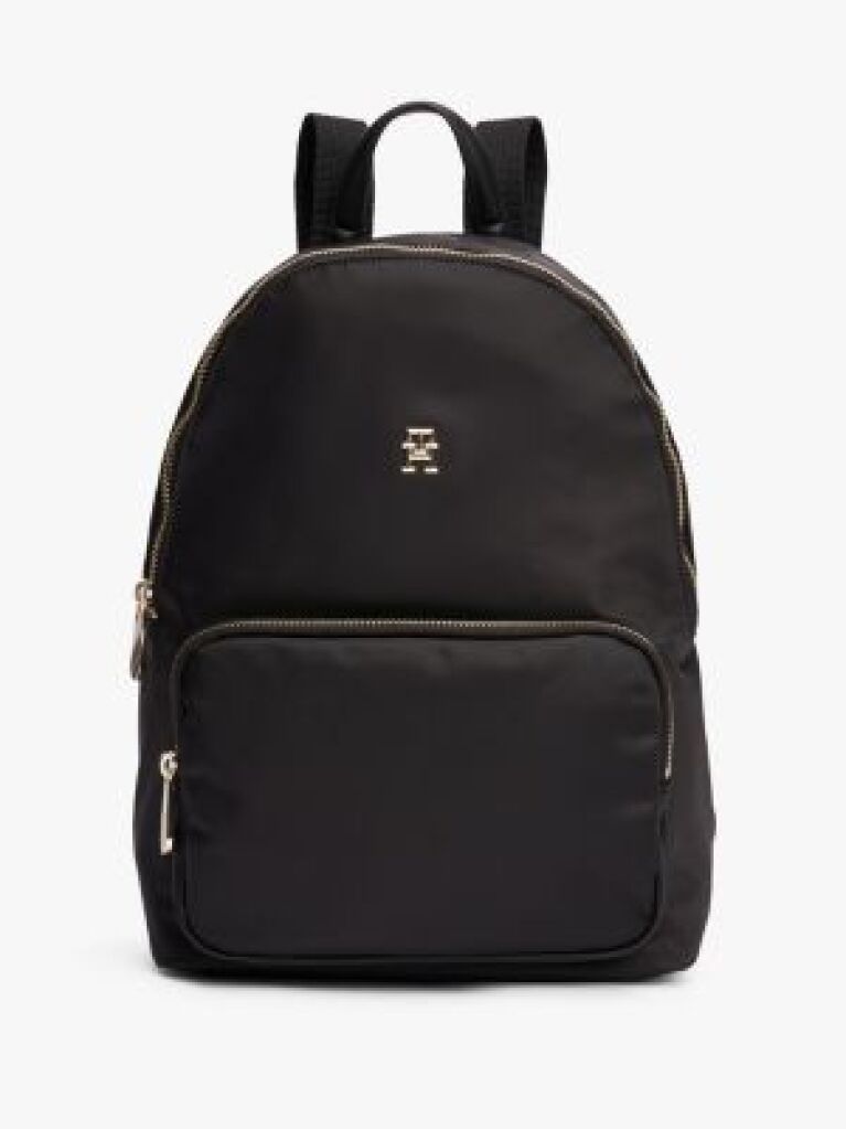 Black Metallic Detail Backpack  Women