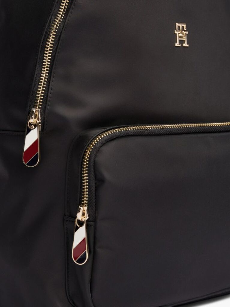Black Metallic Detail Backpack  Women