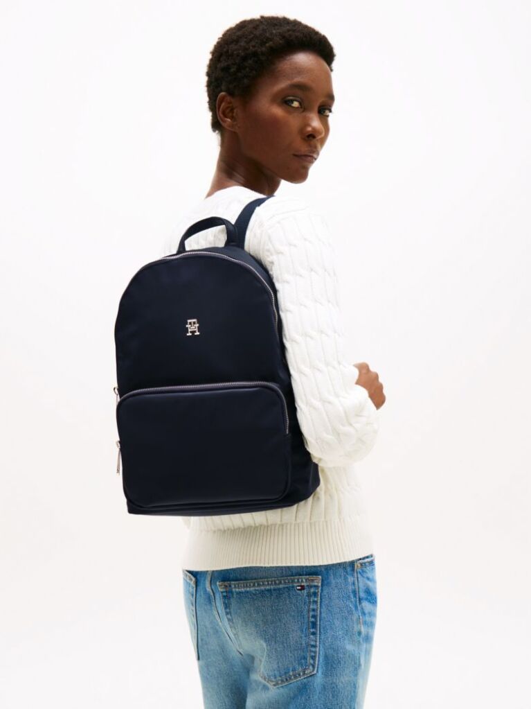 Blue Metallic Detail Backpack  Women