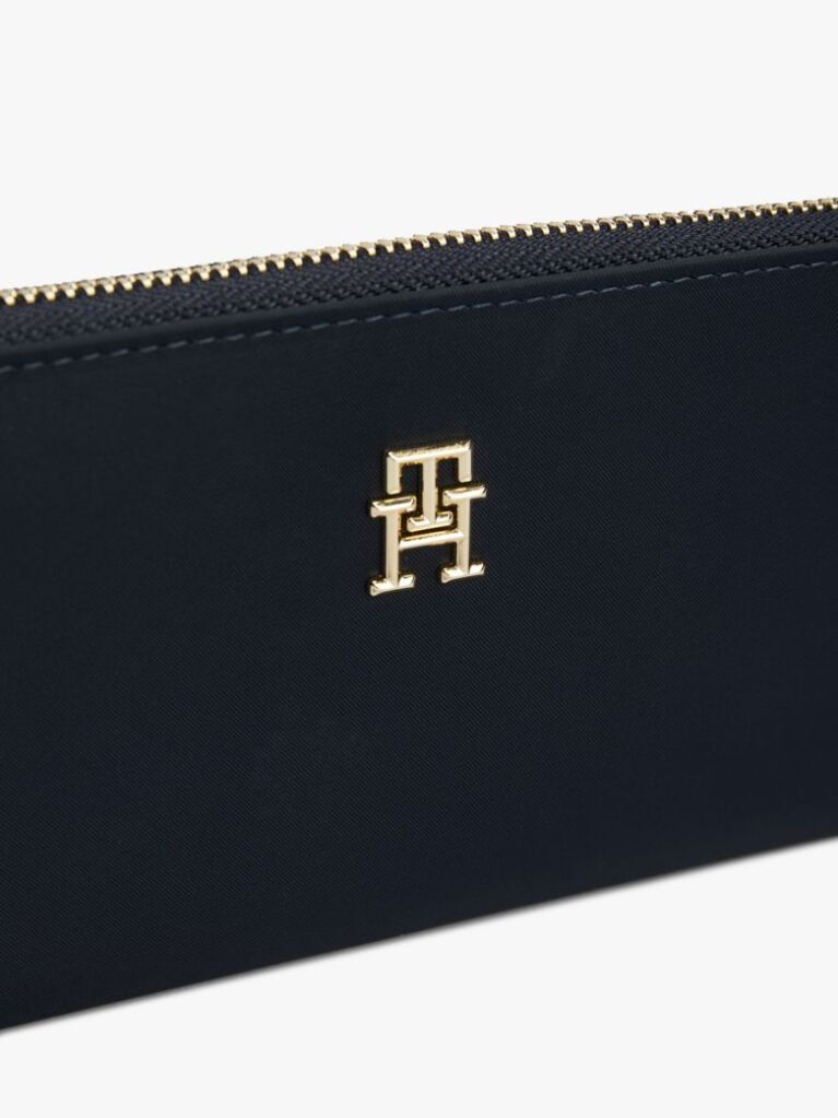 Blue Large Textured Monogram Wallet  Women