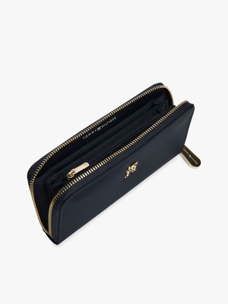 Blue Large Textured Monogram Wallet  Women