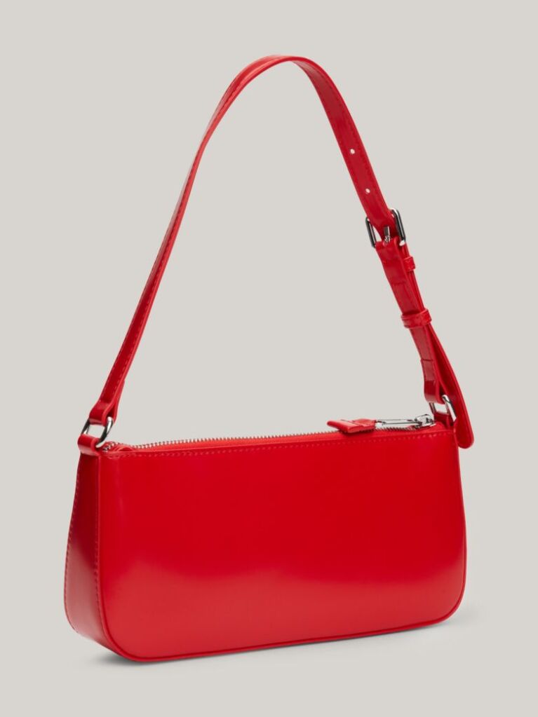 Red Essential Embossed Logo Shoulder Bag  Women