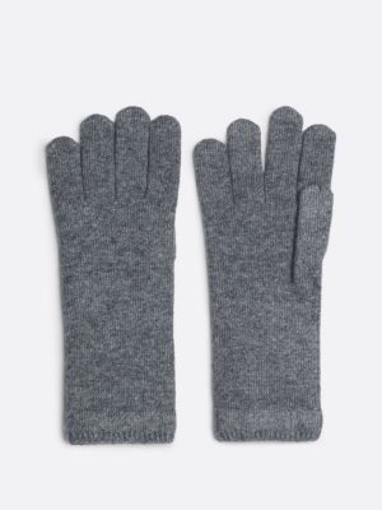 Grey TH Monogram Gloves With Cashmere  Women