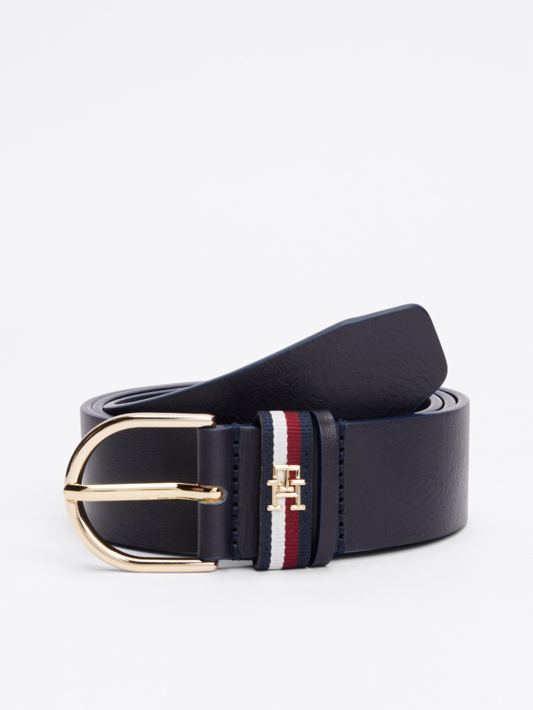 Blue Essential Signature Tape Leather Belt  Women