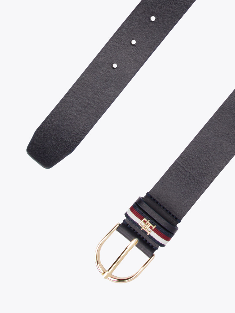 Blue Essential Signature Tape Leather Belt  Women