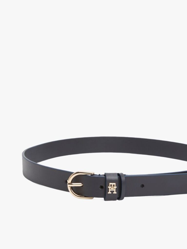 Blue Essential TH Monogram Leather Belt  Women