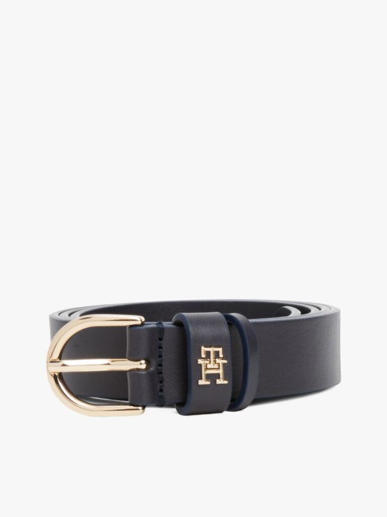 Blue Essential TH Monogram Leather Belt  Women