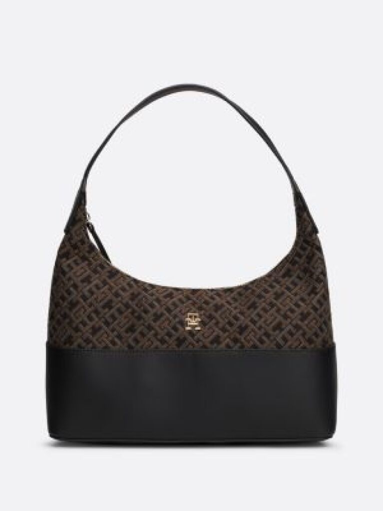 Black TH Monogram Jacquard Shoulder Bag  Women