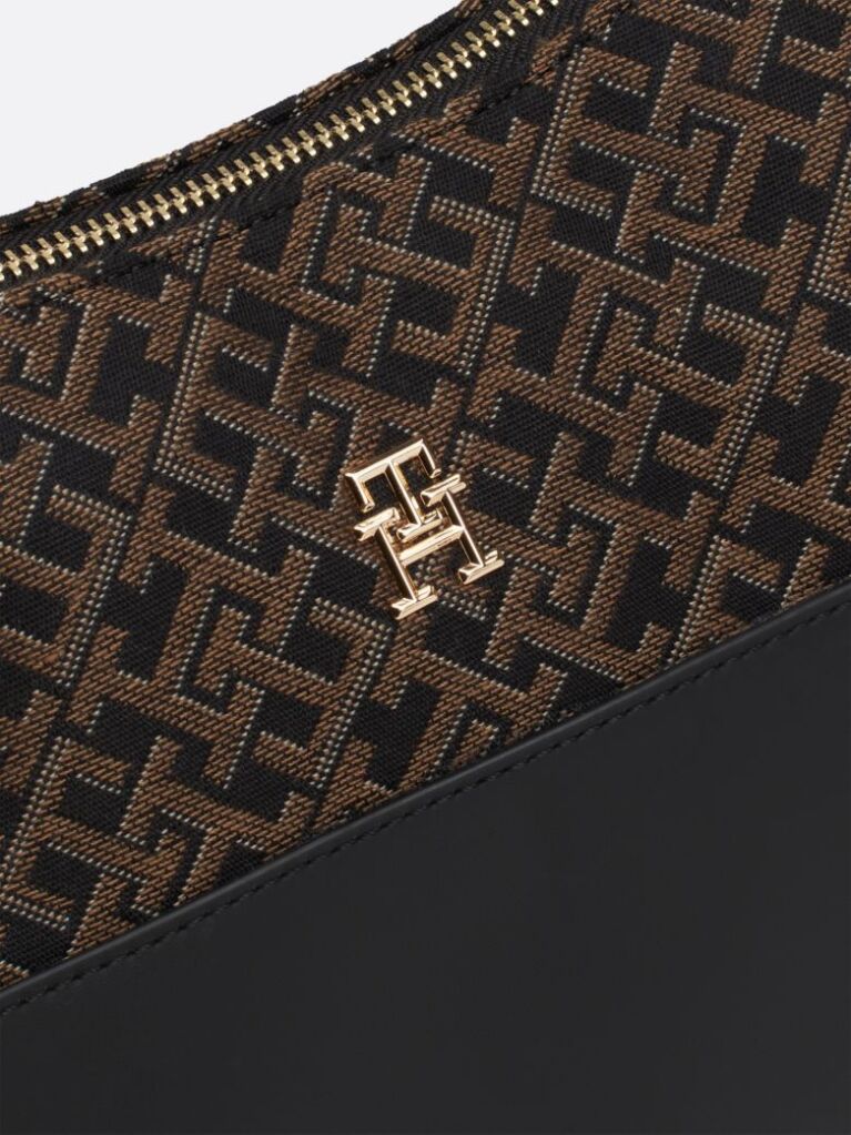 Black TH Monogram Jacquard Shoulder Bag  Women