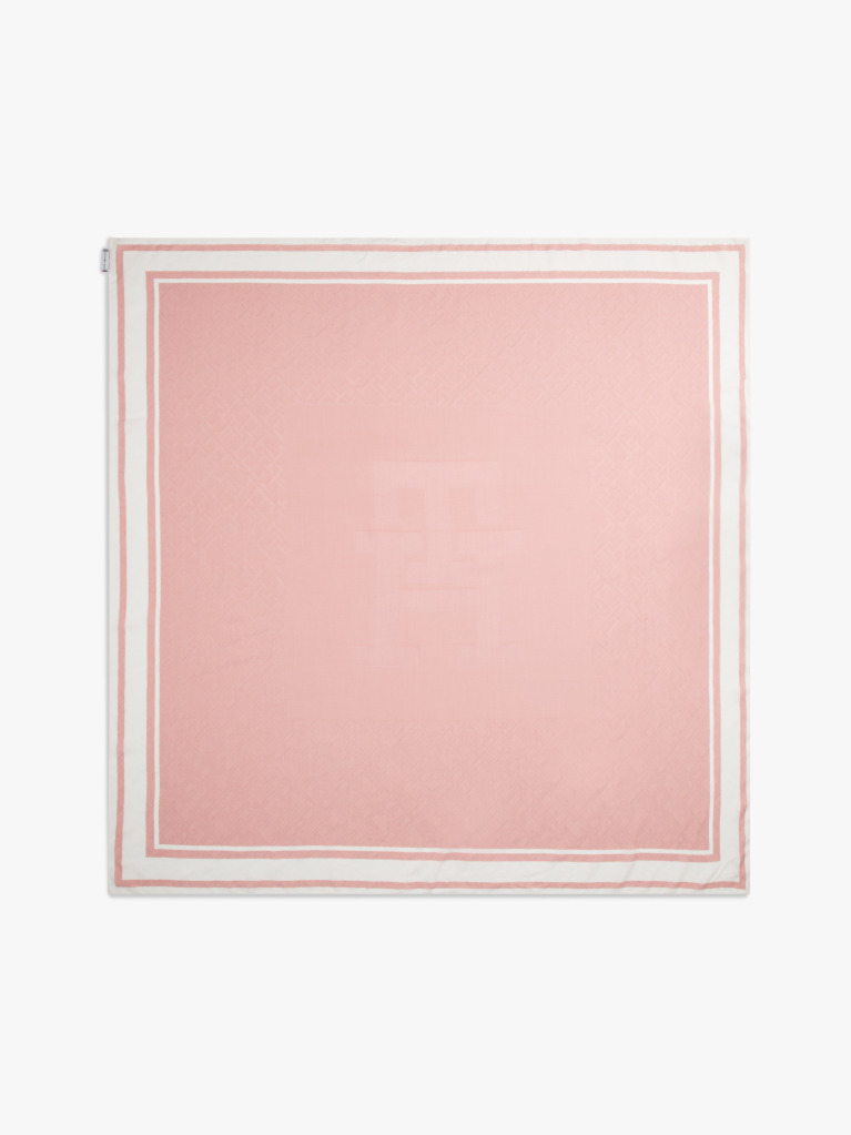 Pink Chic Silk Blend Square Scarf  Women