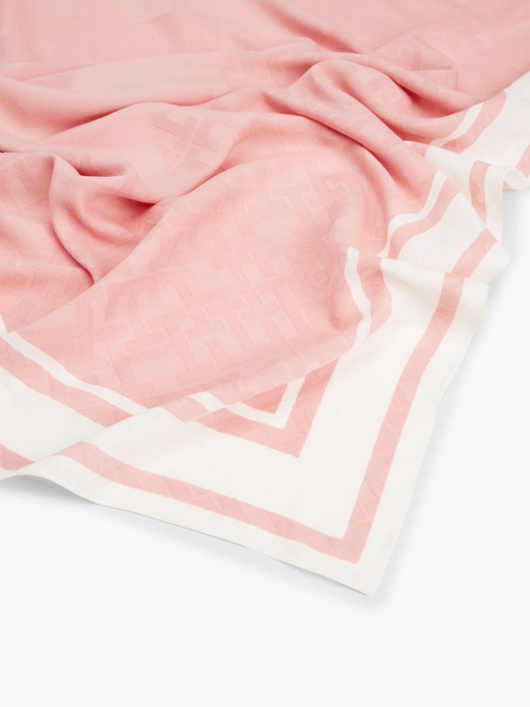 Pink Chic Silk Blend Square Scarf  Women