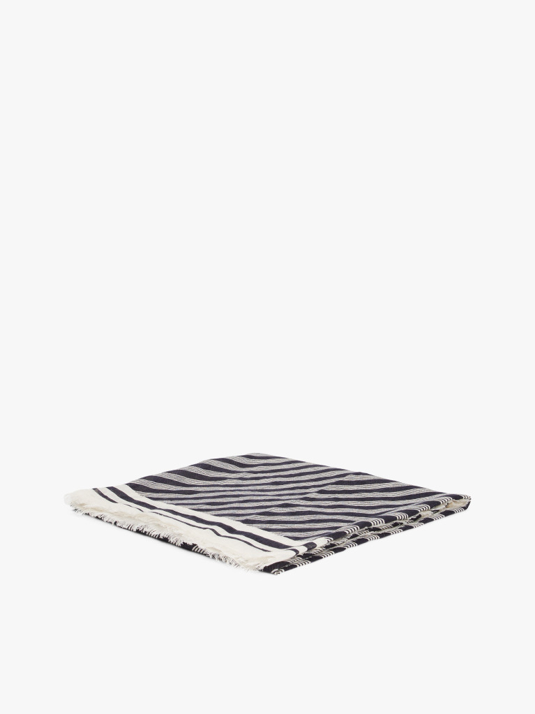 Blue Linen Square Scarf  Women