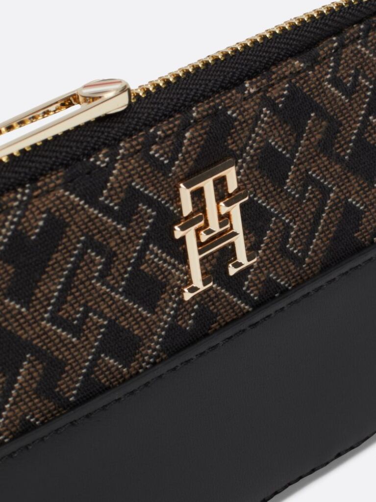 Black TH Monogram Jacquard Slim Wallet  Women