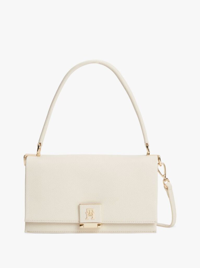 Beige TH Monogram Flap Closure Crossbody Bag  Women