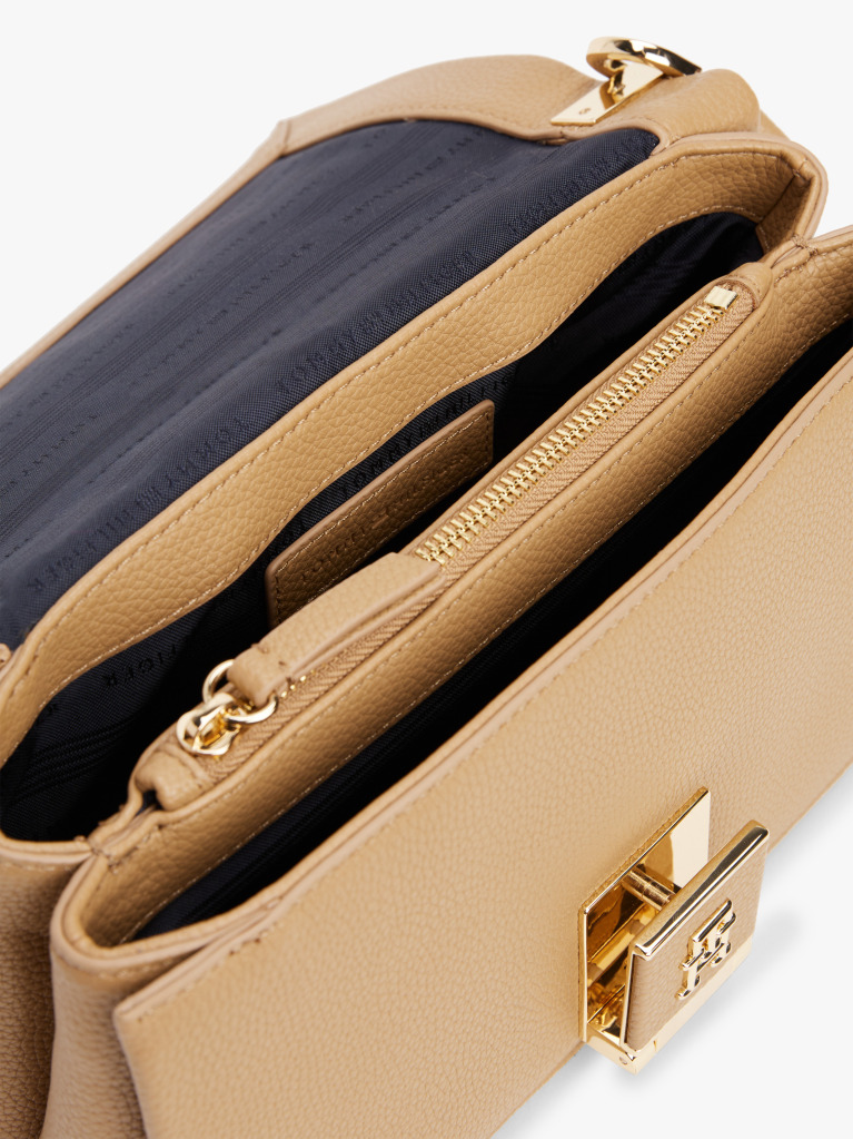 Brown TH Monogram Flap Closure Crossbody Bag  Women