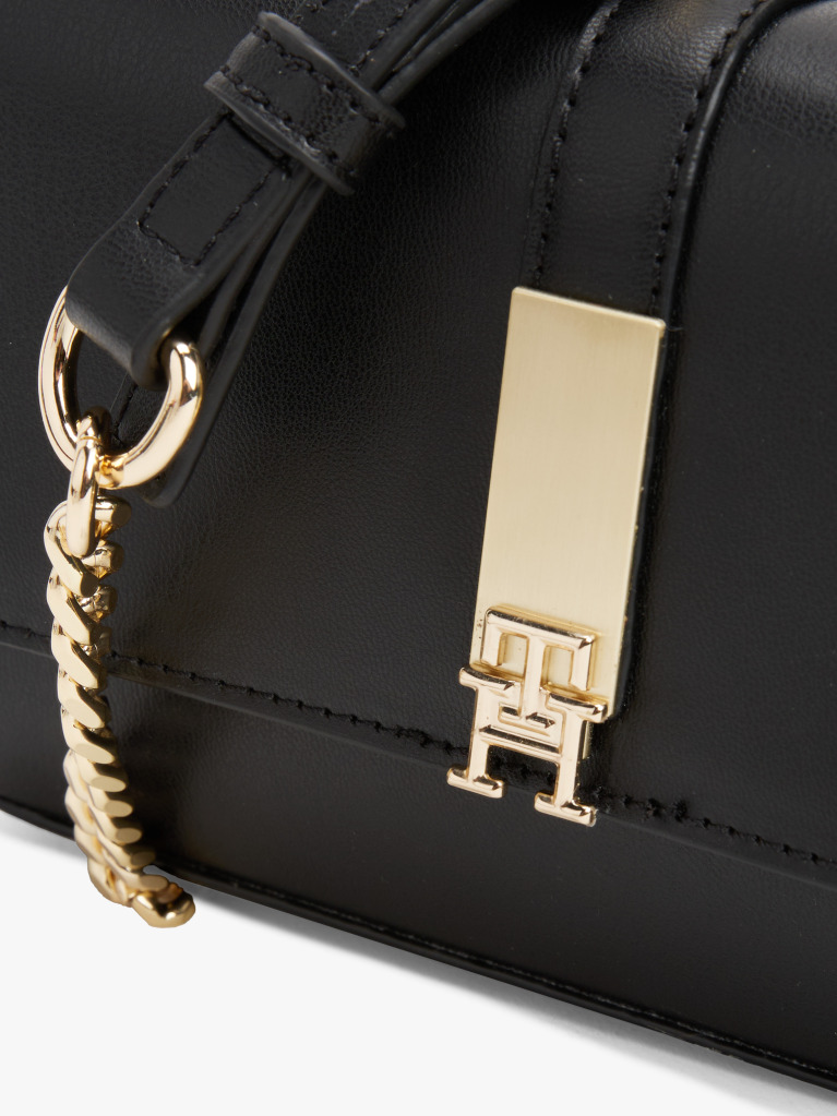 Black Heritage Chain Strap Crossbody Bag  Women