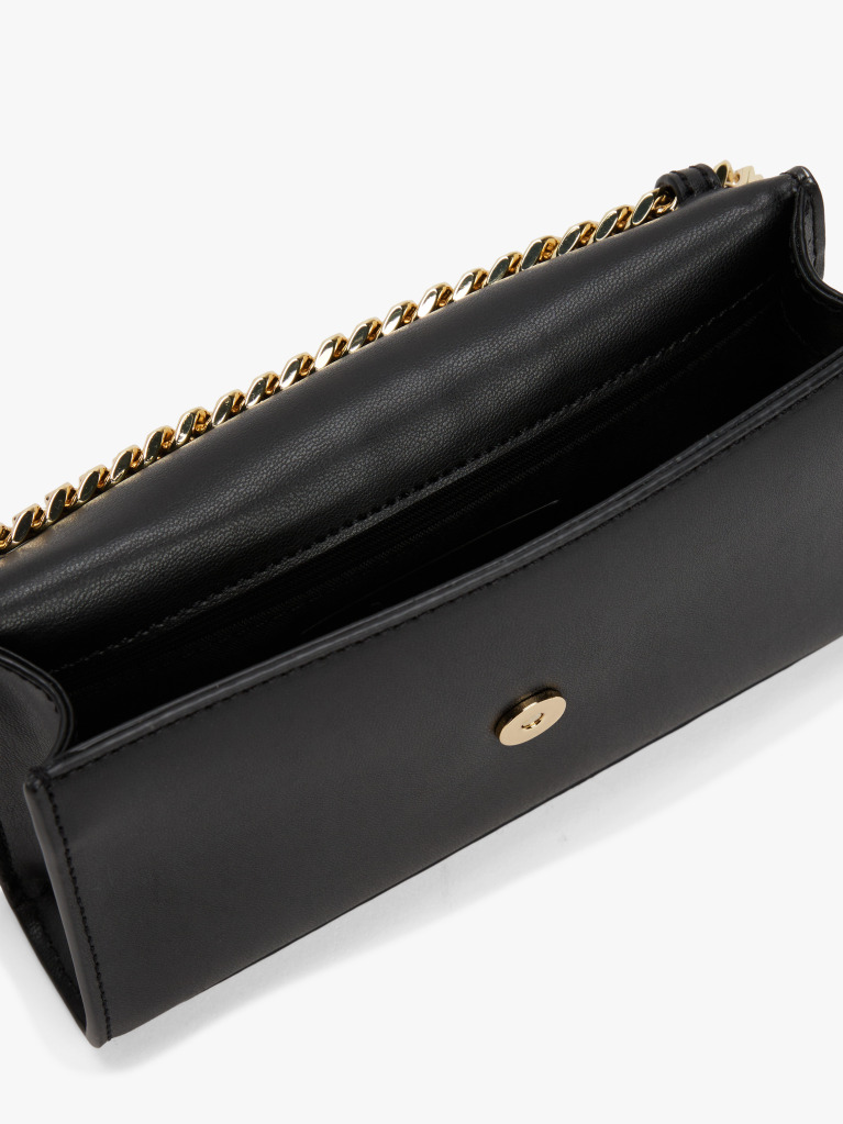 Black Heritage Chain Strap Crossbody Bag  Women