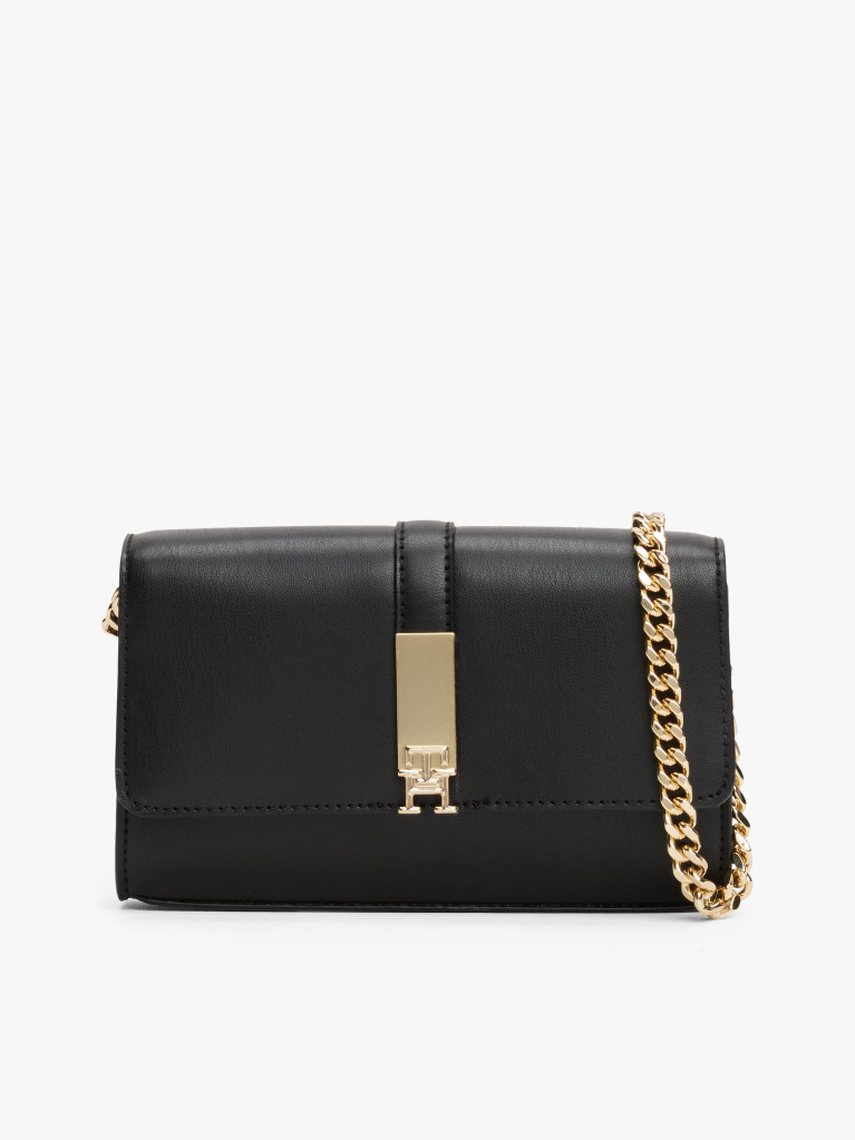 Black Heritage Chain Strap Crossbody Bag  Women