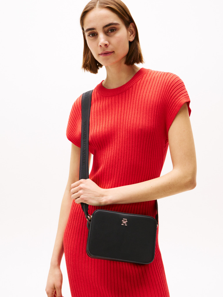 Black Hilfiger Monotype Strap Camera Bag  Women