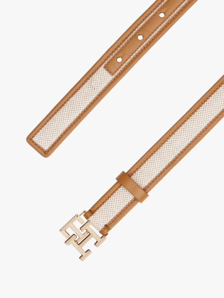 Brown TH Monogram Leather Belt  Women