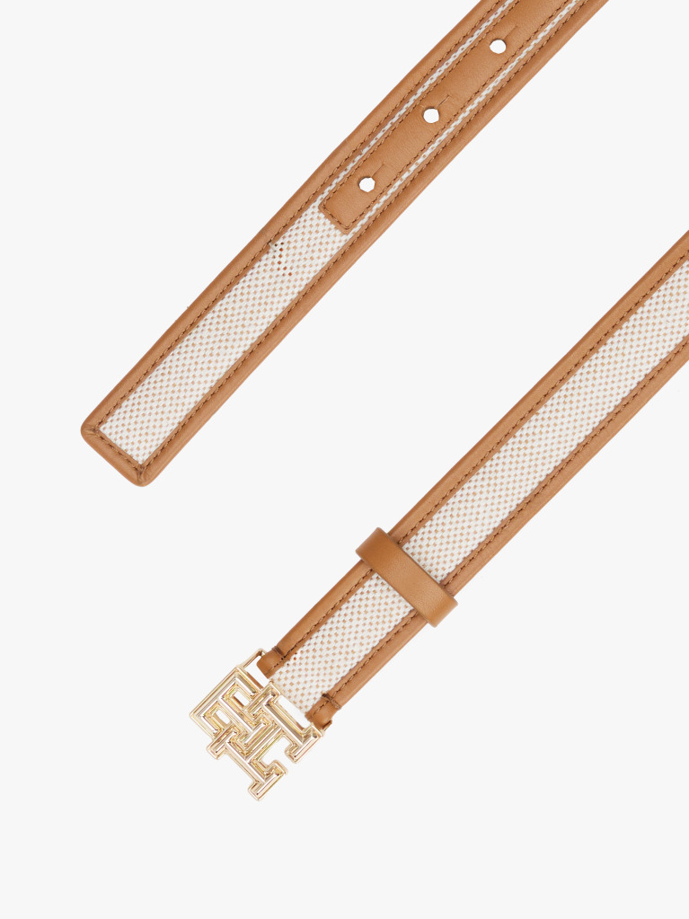 Brown TH Monogram Leather Belt  Women