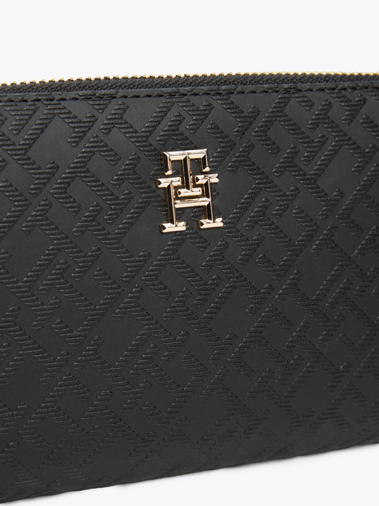 Black TH Monogram Zip-Around Wallet  Women