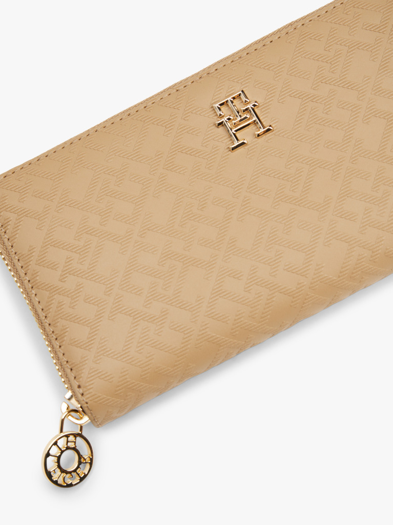 Brown TH Monogram Zip-Around Wallet  Women