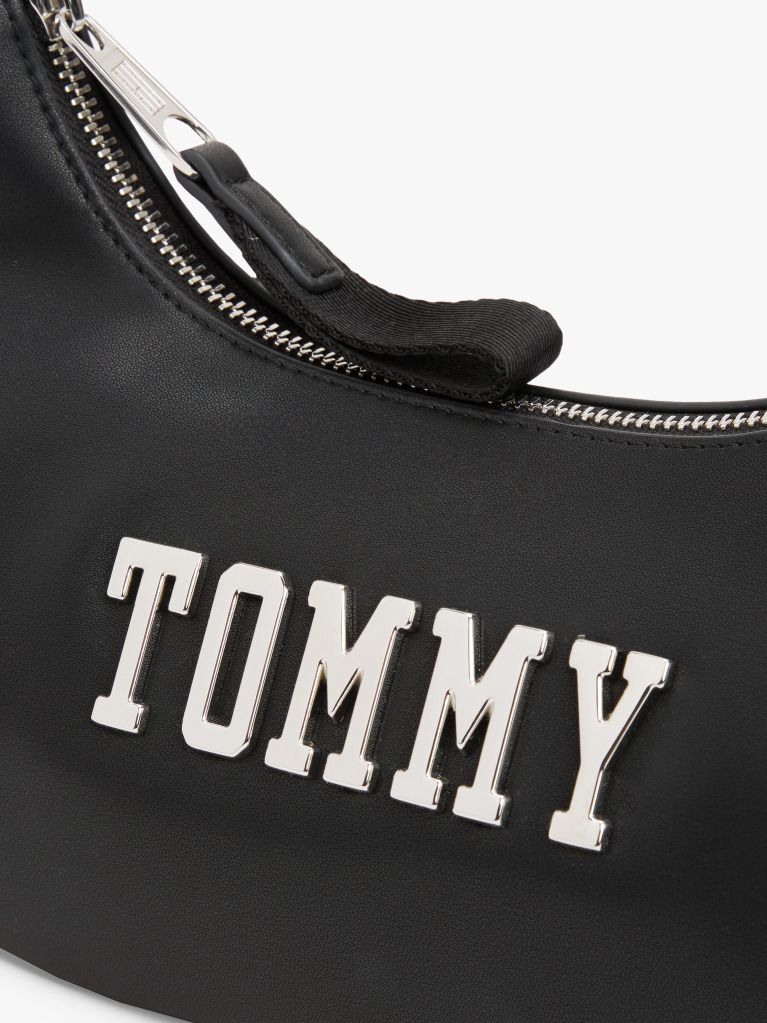 Black Metal Logo Shoulder Bag  Women