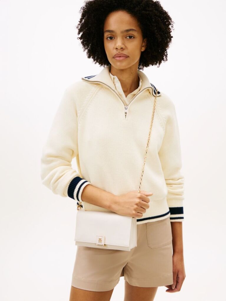 Beige TH Monogram Crossbody Bag  Women