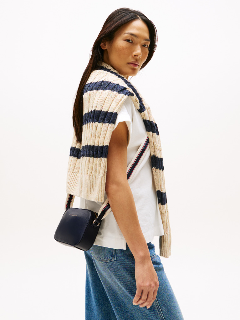 Blue Logo Webbing Strap Camera Bag  Women