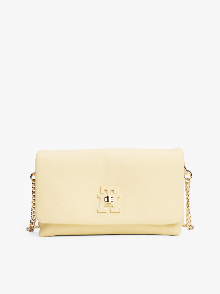 Yellow Modern Turn Lock Crossbody Bag  Women