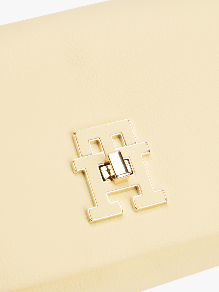 Yellow Modern Turn Lock Crossbody Bag  Women