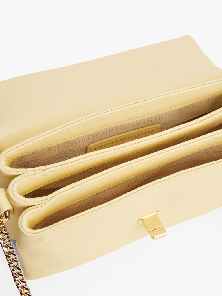 Yellow Modern Turn Lock Crossbody Bag  Women