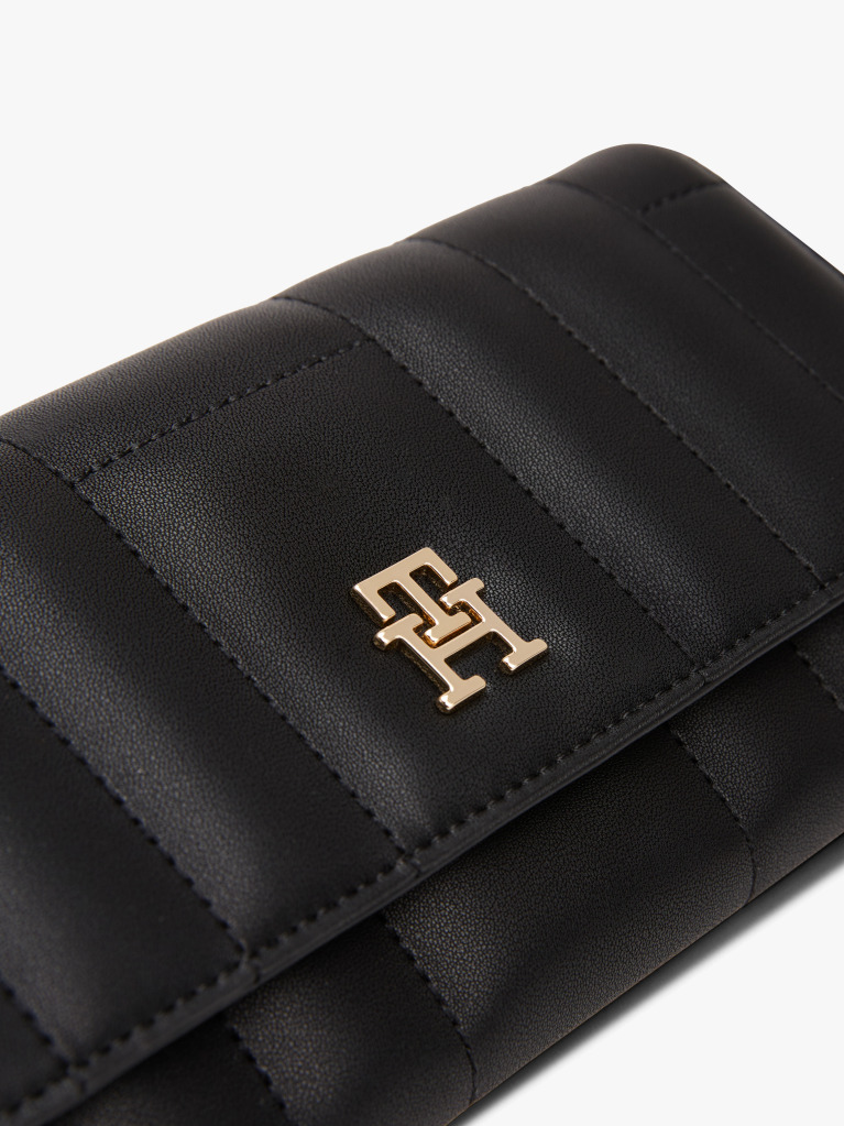 Black TH Feminine Large Flap Wallet   Women