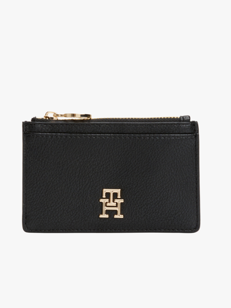 Black TH Monogram Plaque Card Holder  Women