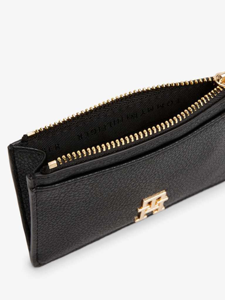 Black TH Monogram Plaque Card Holder  Women