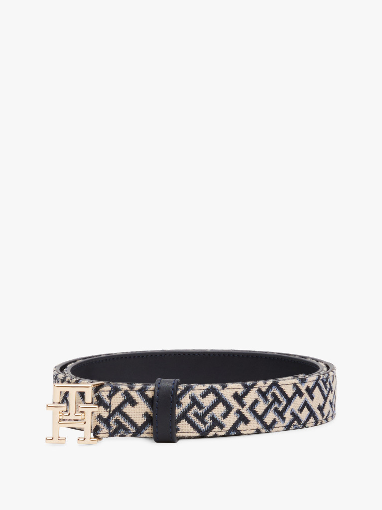 Blue TH Monogram Jacquard Belt  Women