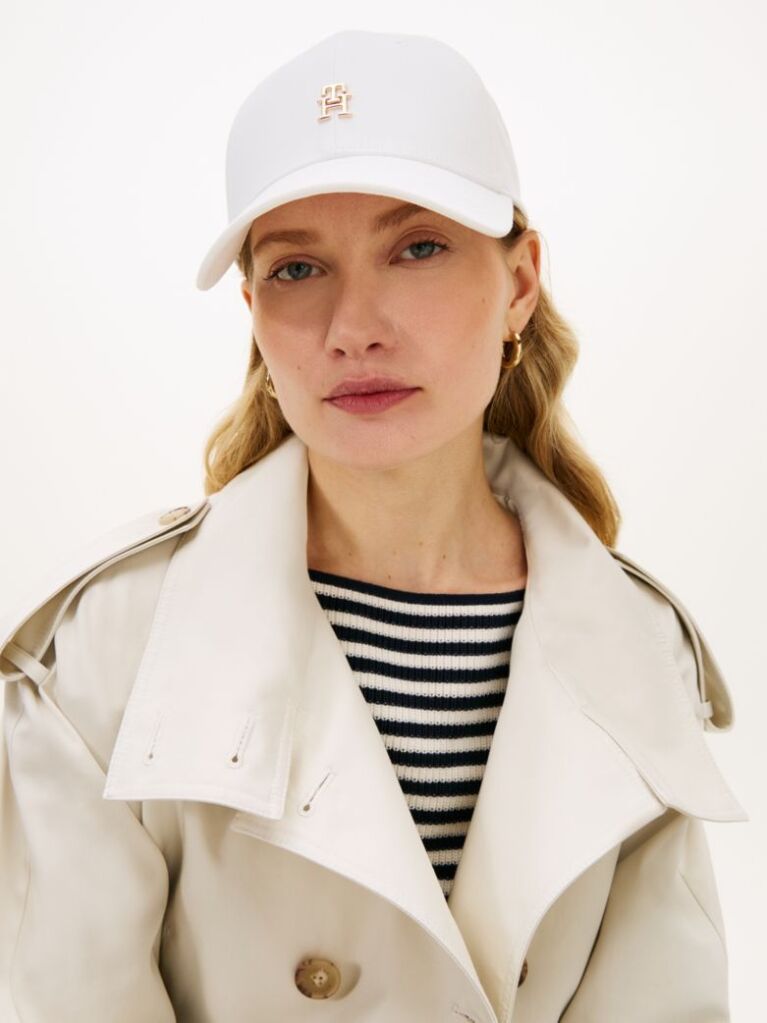 White Chic TH Monogram Baseball Cap  Women