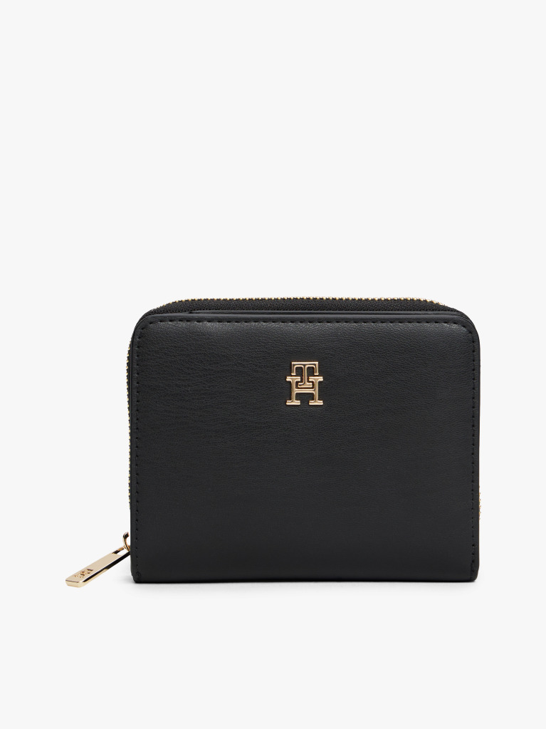 Black TH Monogram Zip-Around Flap Wallet  Women
