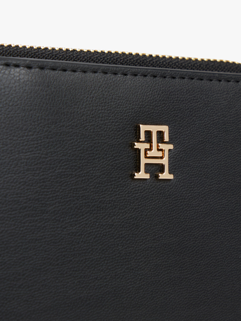 Black TH Monogram Zip-Around Flap Wallet  Women
