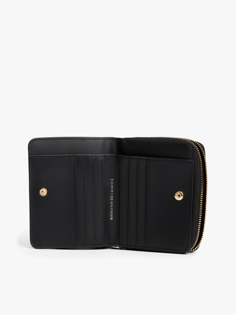 Black TH Monogram Zip-Around Flap Wallet  Women