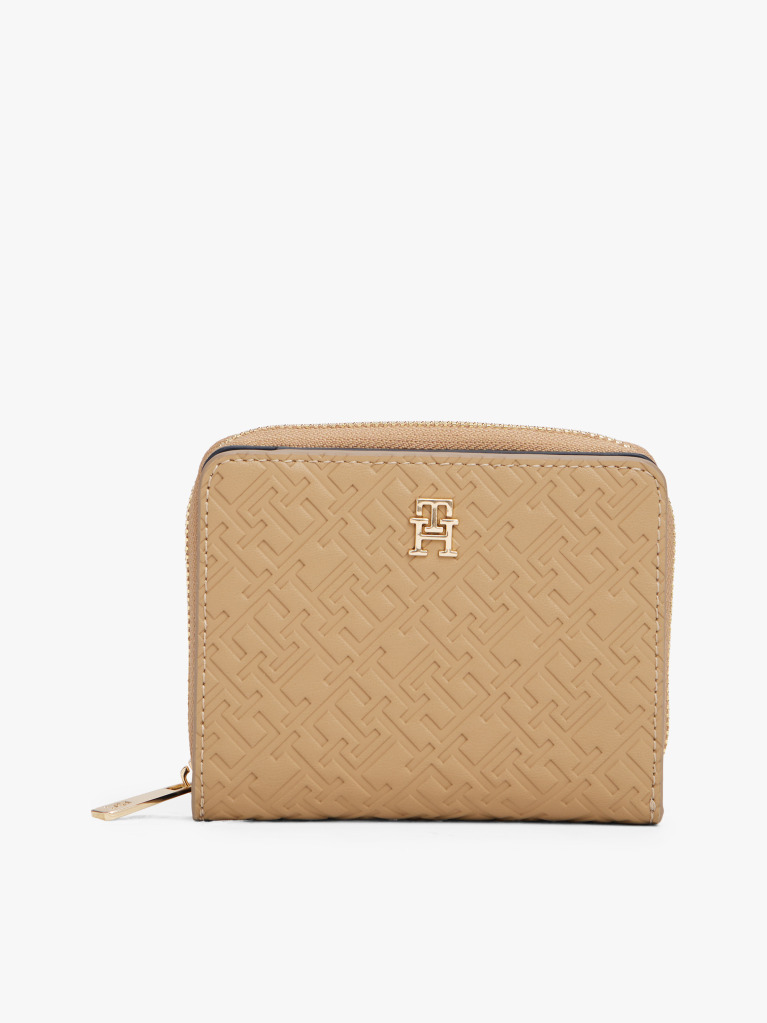 Brown TH Monogram Zip-Around Flap Wallet  Women