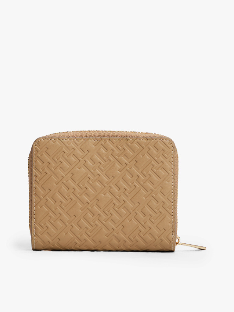 Brown TH Monogram Zip-Around Flap Wallet  Women